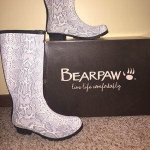 Bearpaw Natural Snake Print Tall Rain Boot